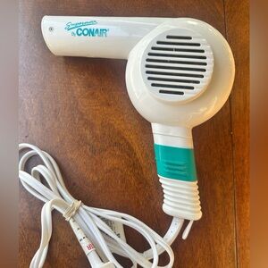 Vintage Supermax by Conair Hair Dryer | White & Teal | Works | 1980s–1990s